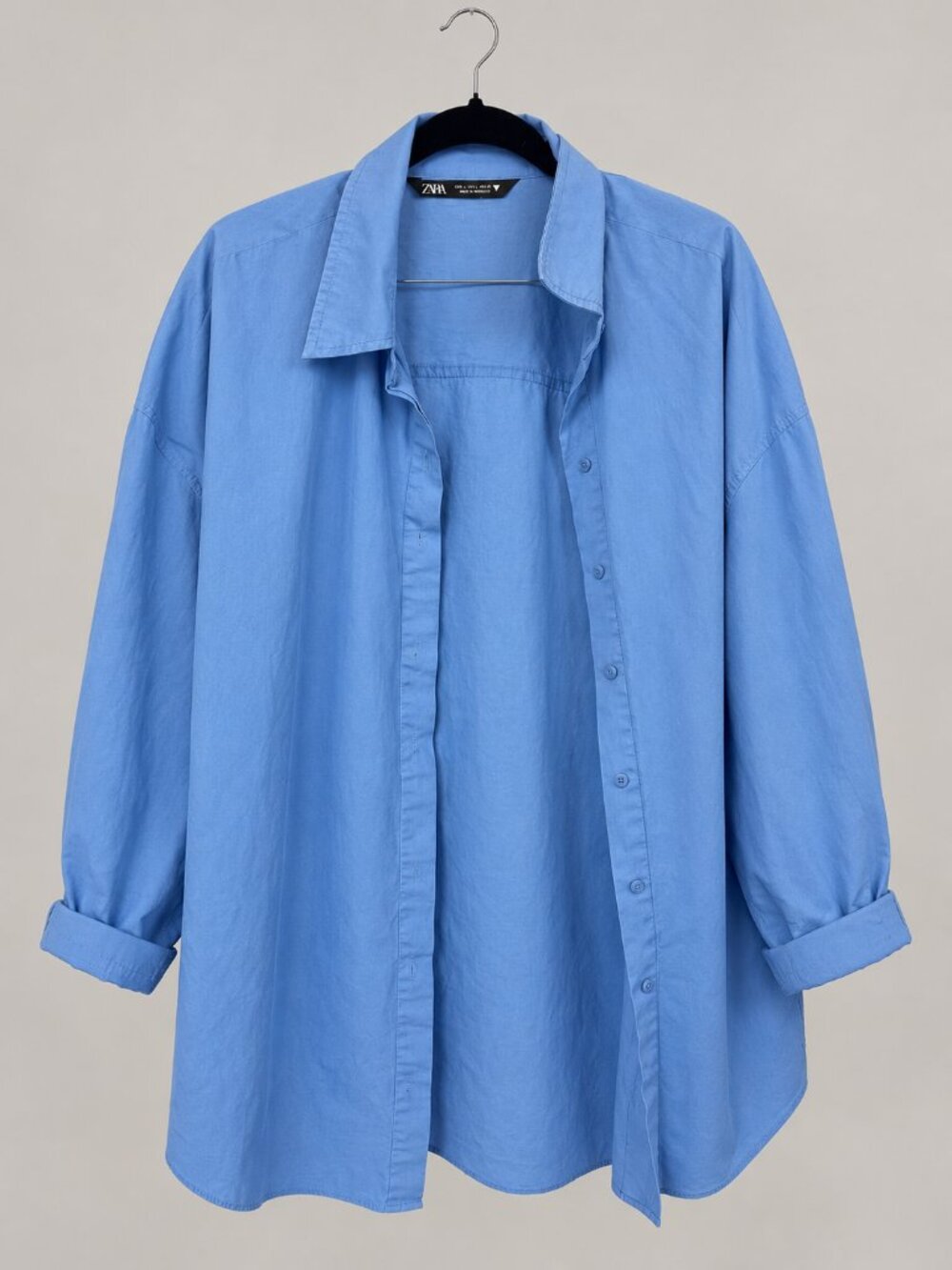 Blue Women's Oversized Zara Button Down/Up Shirt